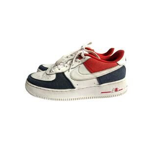Nike Air Force 1 Low GS Denim Red White Blue Size 6Youth / Women 7.5 / Men 6